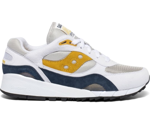 Tenis Saucony Shadow 6000 Hombre Zapatos Originales Blancas / Doradas / Denim México MX-293-IY
